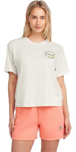 2026 O'Neill Womens Boxy Back Print T-Shirt 1850254 - Snow White